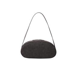 the small black bag with a handle and a flap