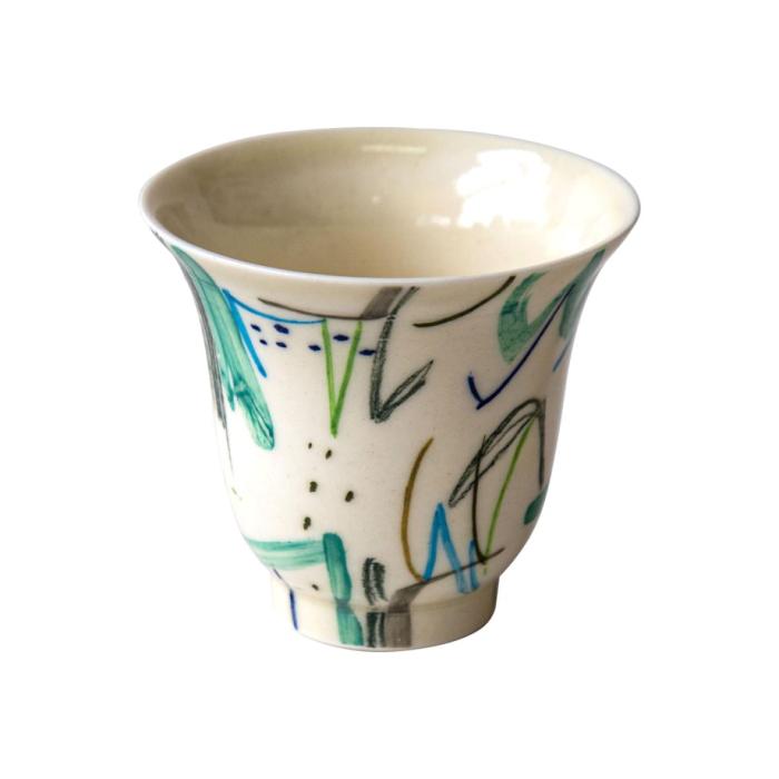 [MooMoocoop] white porcelain painted teacup small size
