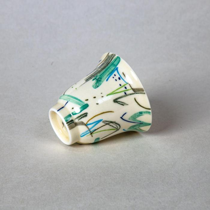[MooMoocoop] white porcelain painted teacup small size