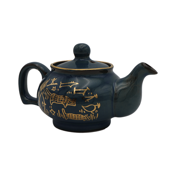Inart Petroglyph Teapot-blue