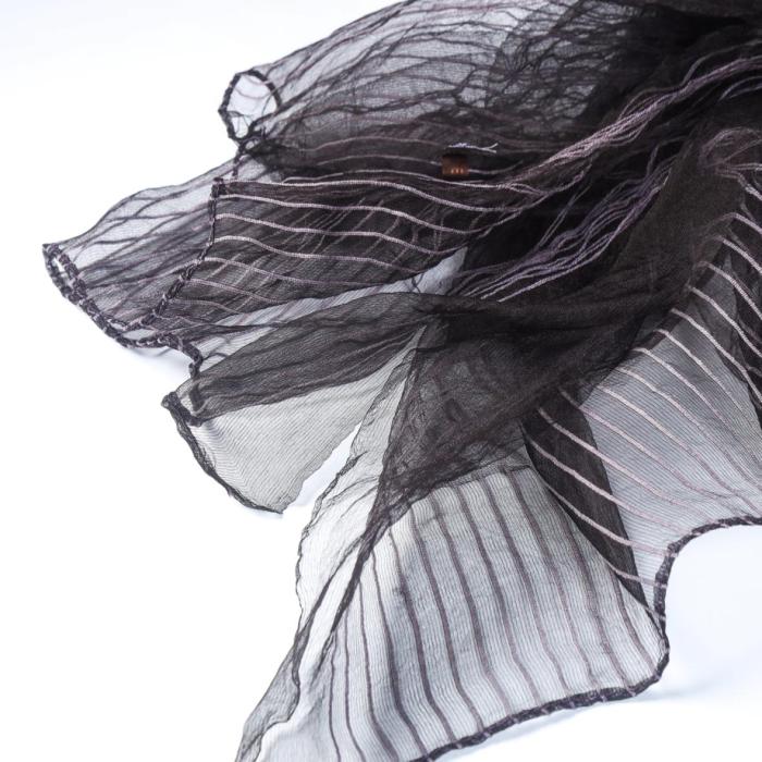 [Korean natural dyeing]Natural dyed (dyeing) wool silk scarf(deep purple color)