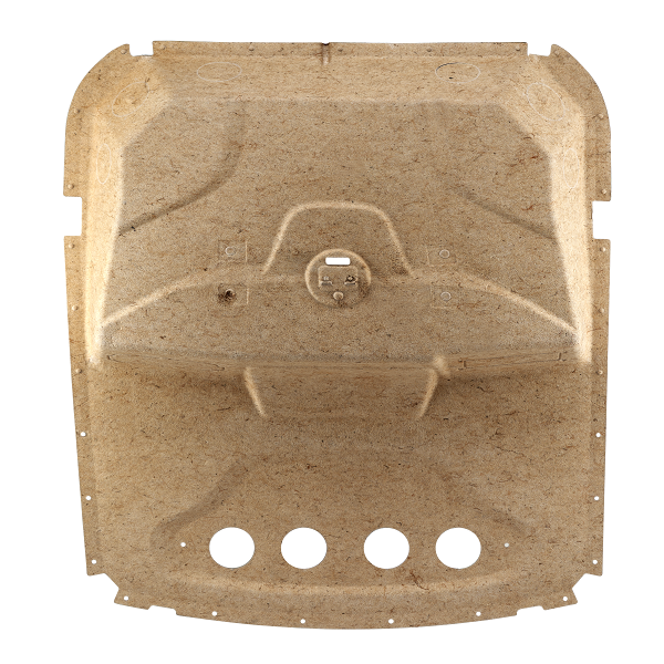 It has excellent moldability because it uses thermoplastic organic fibers such as PP and PET.