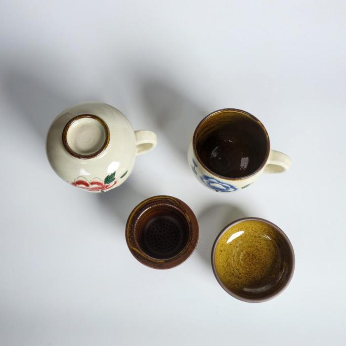 [YEWONYO] Peony 1-person tea set