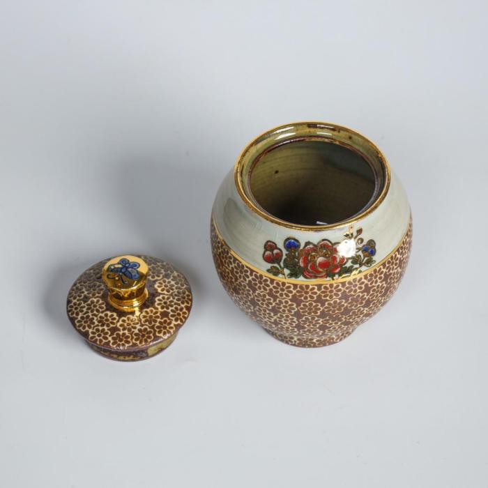 [YEWONYO] Buncheong Inhwamun pattern Peony tea caddy