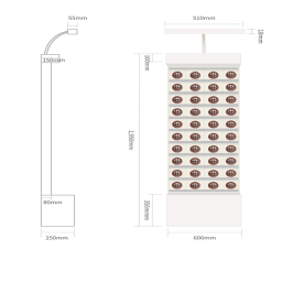 This is the standard size of a vertical smart farm.
Height 2000 × Width 600 × Thickness 300 mm