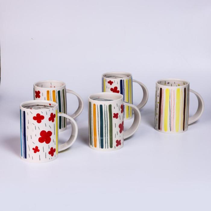 Camellia Pattern Ceramic Mug
