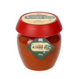 a jar of tomato sauce and a label