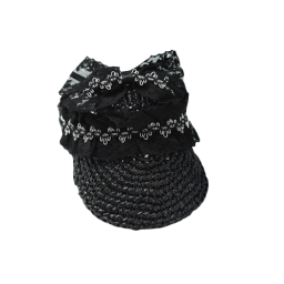 Luxurious sun cap made from natural raffia