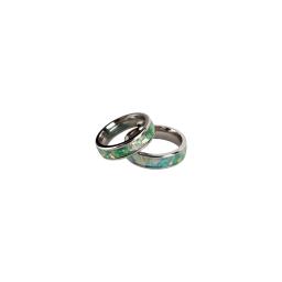 green opal wedding rings