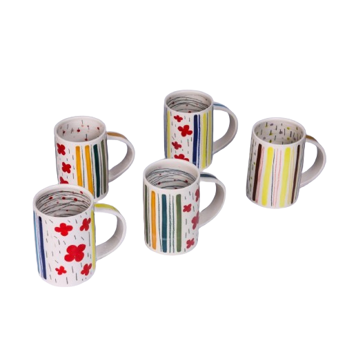 Camellia Pattern Ceramic Mug