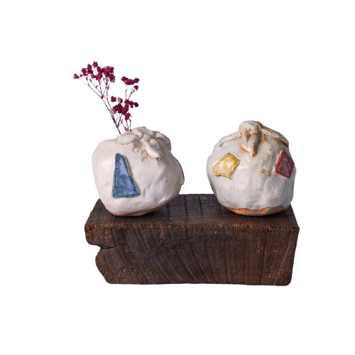 [Goahm Ceramic] Bojagi(traditional Korean wrapping cloth) patterned vase
