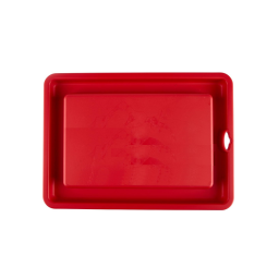 red plastic tray