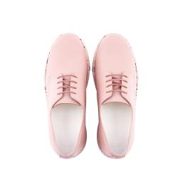 pink leather brogues
