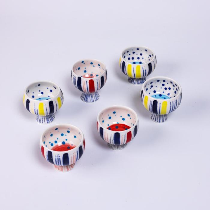 Pattern-designed ceramic drinking glass