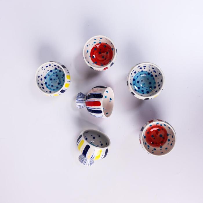 Pattern-designed ceramic drinking glass