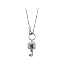 necklace with key and blue stone