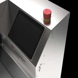 can be operated more intuitively and conveniently,
with a 7-inch touch panel
Press the emergency stop button located at the top of the display