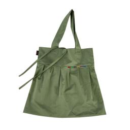 green canvas tote bag
