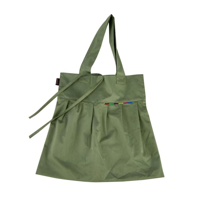 green canvas tote bag