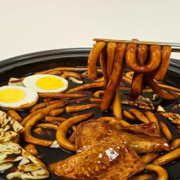 It's savory, sweet, and full of rich black bean sauce. YUKGEORI TTEOKPOKI JJAJANG