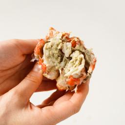 Only red crabs with a yield rate over 80% are used.
