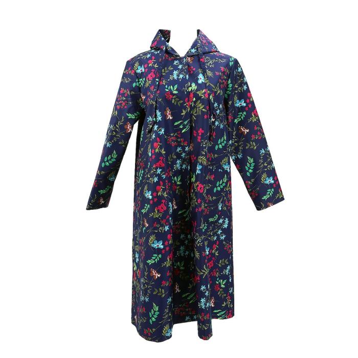 long sleeved floral print coat