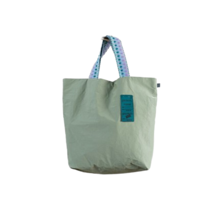the tote bag in light green