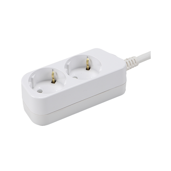 power socket and cable on white background