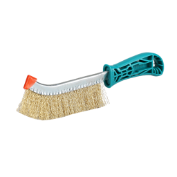 brush with plastic handle and synthetic bristles