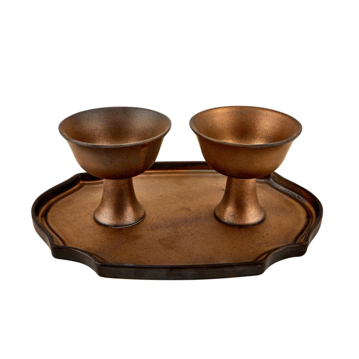two cups on a tray