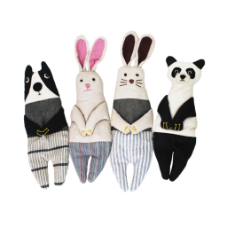 four different sock animals