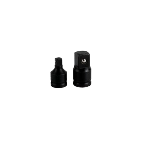 a pair of black plastic nozzles