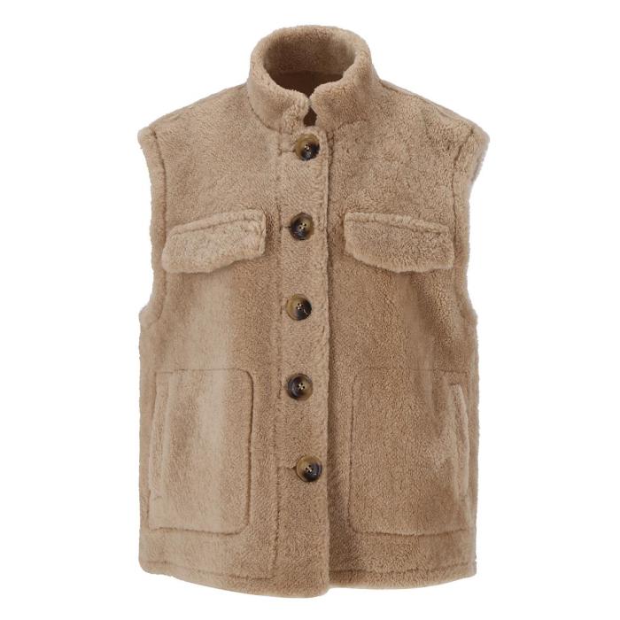 It is a lamb fur vest with point as chest pocket.