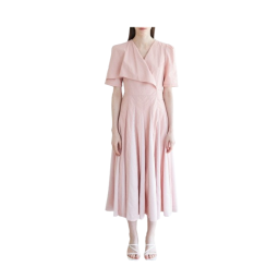 A-line dress with a contrasting skirt line as the focal point