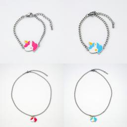 [Giorae Jewelry] Unicorn Pendant Necklace and Bracelet #1