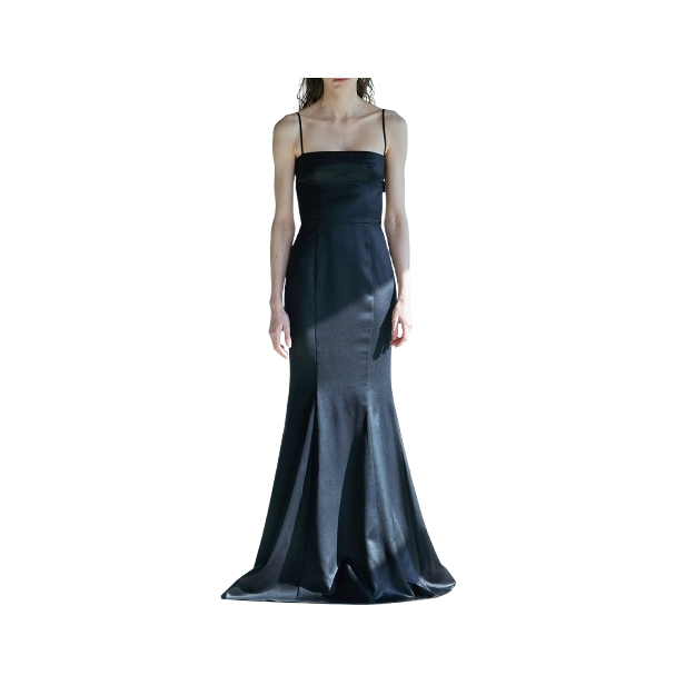 a long black dress