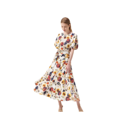 Flower printed top with belt