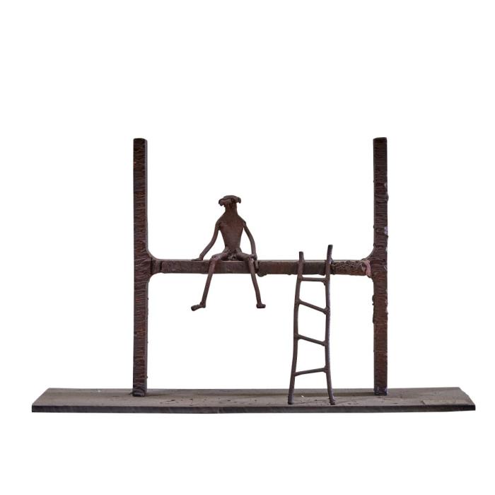 a boy and a ladder