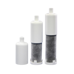 three different sizes of spools of thread