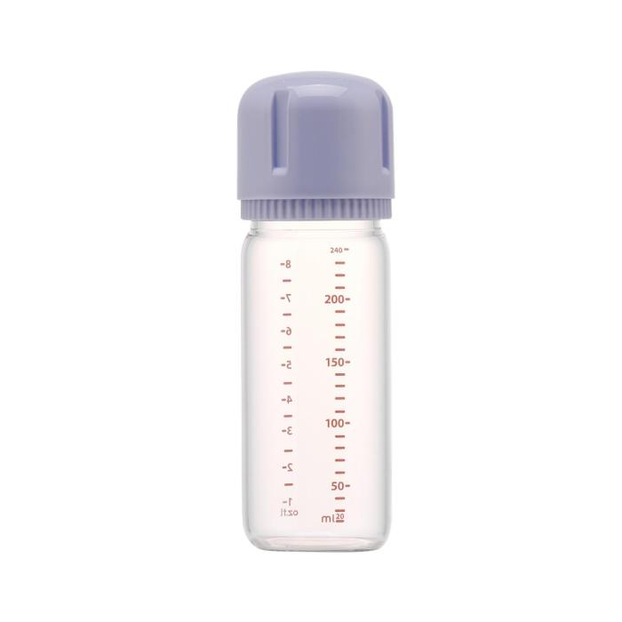 baby bottle with blue lid