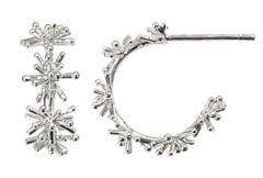 Snowflake hoop earrings in brass