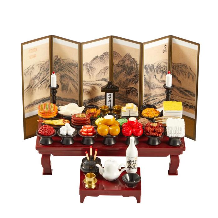 a traditional chinese new year food display