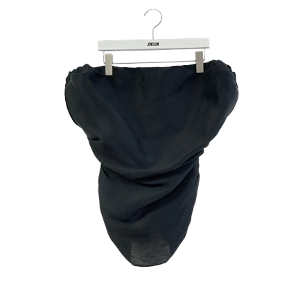 black silk scarf on a hanger