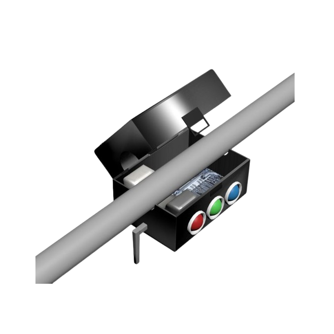 Self powered by energy harvesting from the electro-magnetic filed around the power line.