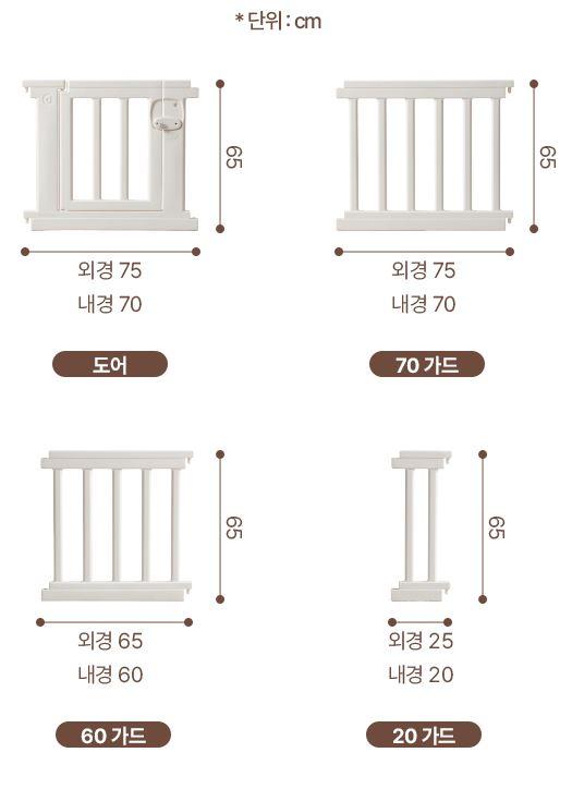 Comes with 4 different walls like a door, 70 wall, 60 wall and 20 wall.