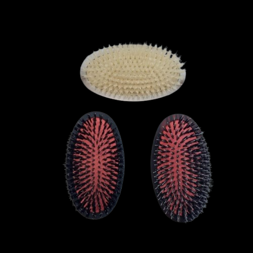 Oval shaped cushion brushes without handle.