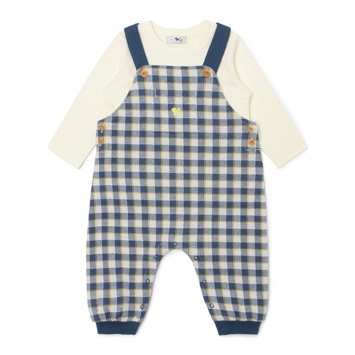blue check dungarees