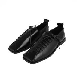black leather shoes