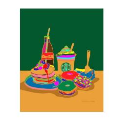 This image is about <A Sweet Bite of Happiness>. This artwork made by collaboration between Inho, an artist based in New York, and Kimustudio in seoul.