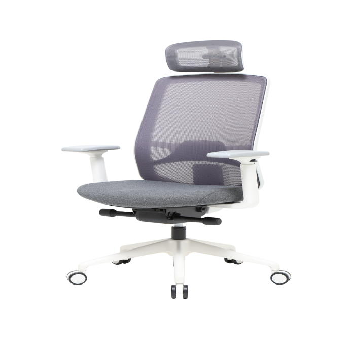 Chair with adjustable back, head and armrests to fit your body type